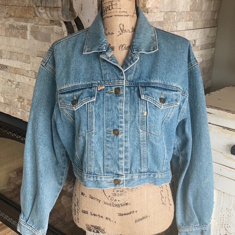 Vintage Esprit Cropped Boxy Jean Jacket - Light Wash